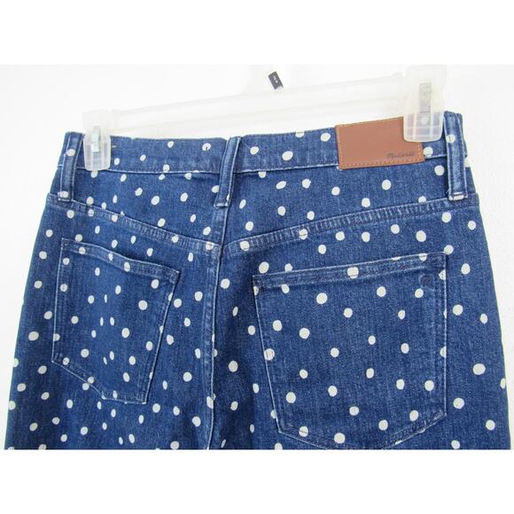 Madewell Size 27 The High-Rise Slim Crop Boyjean: Bleached Dot Edition Polka Dot - Picture 5 of 9